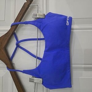 Blue Strappy Sports Bra